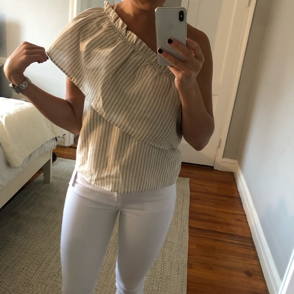 Lucca beige one shoulder top - Picture 3 of 8